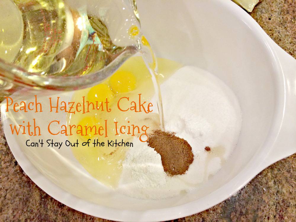 Peach Hazelnut Cake with Caramel Icing IMG_5597 Can't Stay Out of the Kitchen