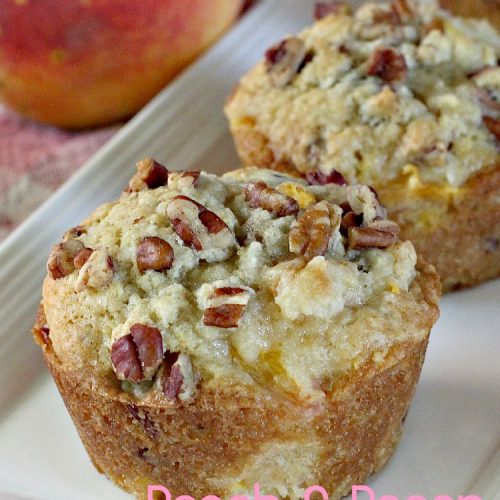 Peach and Pecan Muffins | Can't Stay Out of the Kitchen