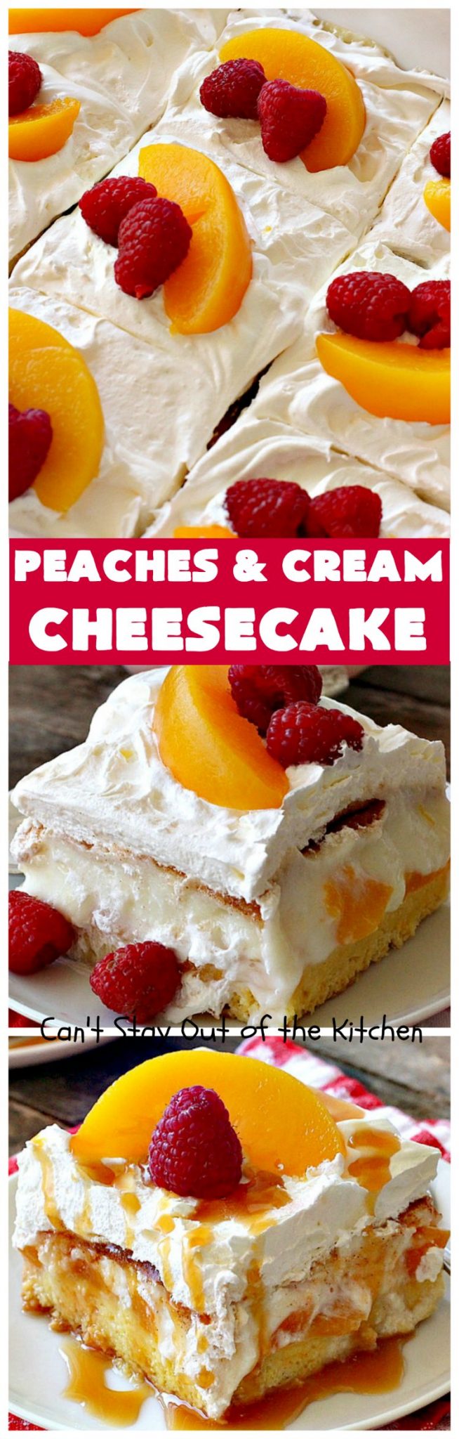 Peaches and Cream Cheesecake Can't Stay Out of the Kitchen