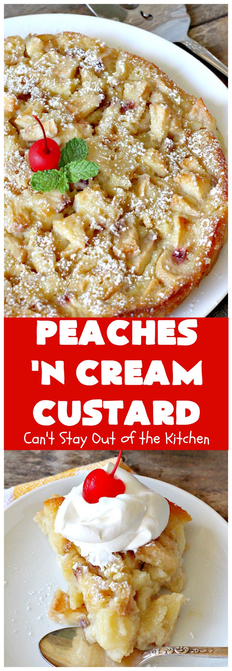 Peaches 'n Cream Custard | Can't Stay Out of the Kitchen