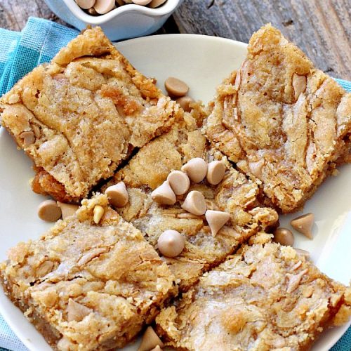 Peanut Butter Caramel Bars | Can't Stay Out of the Kitchen | #peanutbutter & #caramel chips pair together perfectly in this fabulous #brownie. Great option for summer #holidays & potlucks, too. #dessert