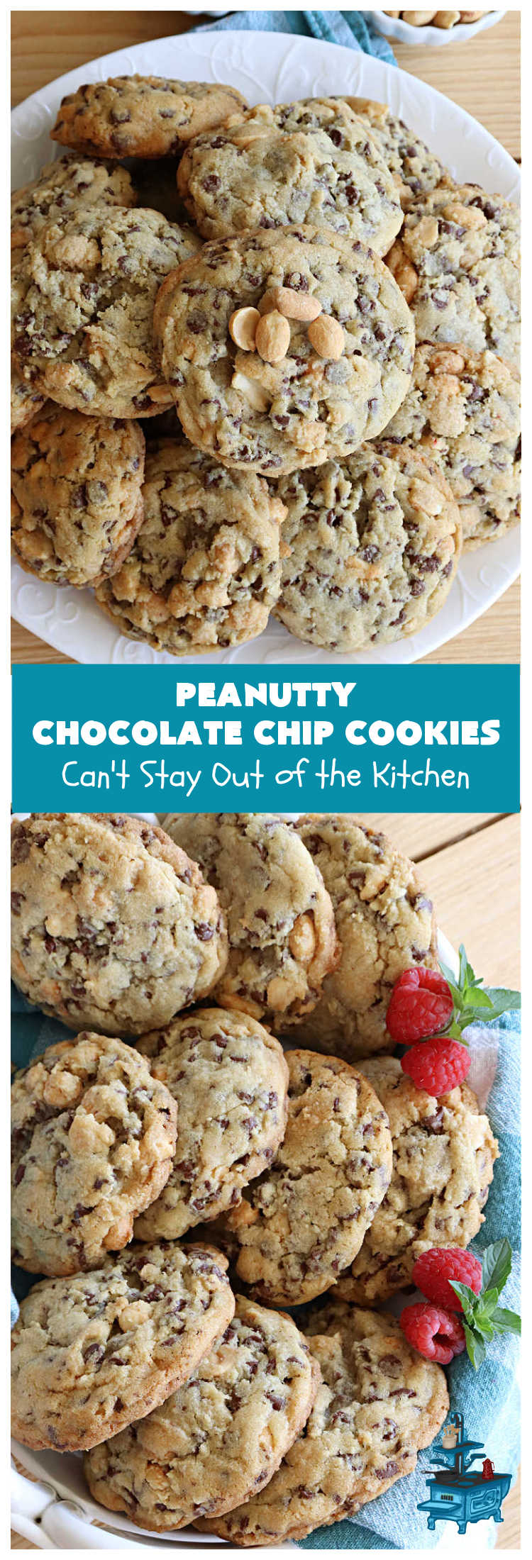 Peanutty Chocolate Chip Cookies | Can't Stay Out of the Kitchen