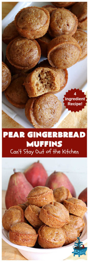 Pear Gingerbread Muffins | Can't Stay Out of the Kitchen