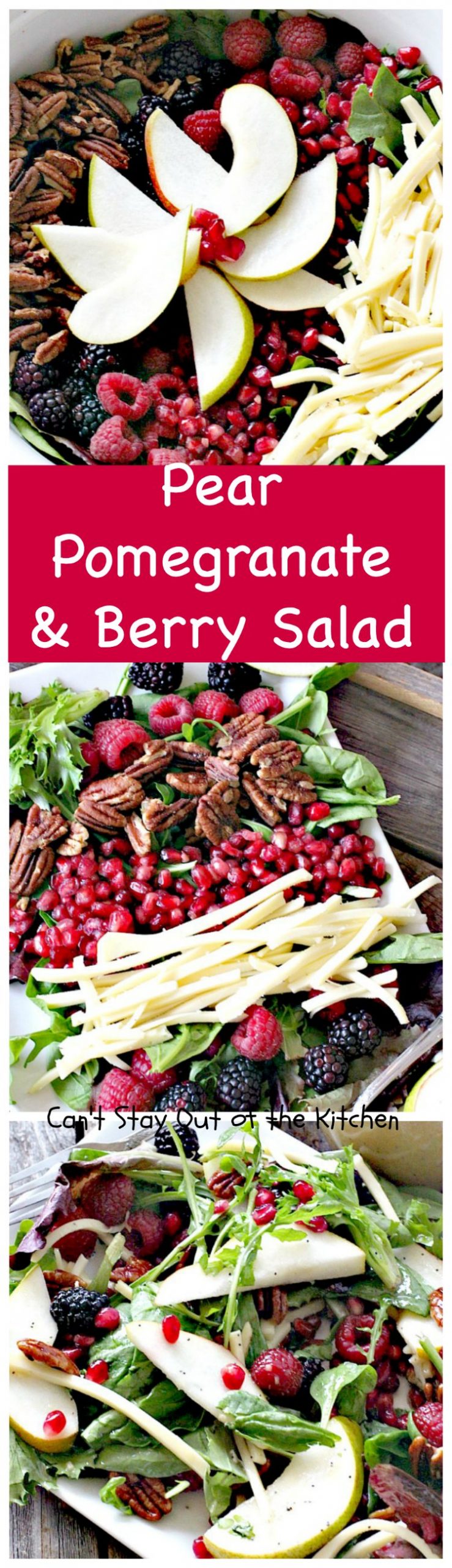 Pear, Pomegranate and Berry Salad | Can't Stay Out of the Kitchen