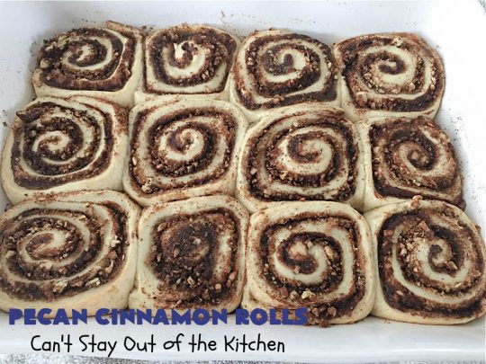 Pecan Cinnamon Rolls | Can't Stay Out of the Kitchen | these delightful #CinnamonRolls are light & fluffy & so easy since they're mixed & raised in the #breadmaker! They have a luscious #ButtercreamFrosting & a #cinnamon & #pecan filling that will make you swoon from the first bite! Great for a #holiday #breakfast like #Thanksgiving or #Christmas. #PecanCinnamonRollsPecan Cinnamon Rolls | Can't Stay Out of the Kitchen | these delightful #CinnamonRolls are light & fluffy & so easy since they're mixed & raised in the #breadmaker! They have a luscious #ButtercreamFrosting & a #cinnamon & #pecan filling that will make you swoon from the first bite! Great for a #holiday #breakfast like #Thanksgiving or #Christmas. #PecanCinnamonRolls