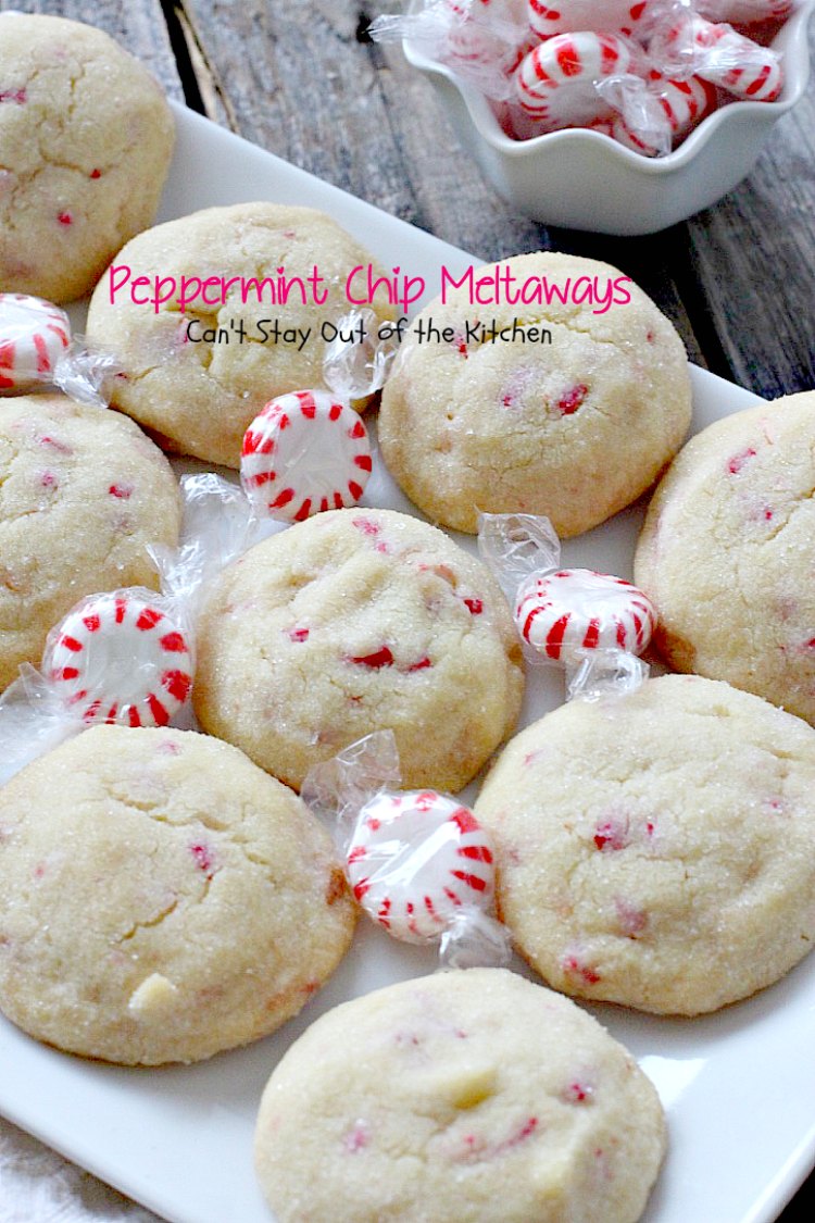 Peppermint Chip Meltaways | Can't Stay Out of the Kitchen | these #cookies just melt in your mouth--literally! #Andes #peppermint baking chips provide breathtaking flavor. #dessert