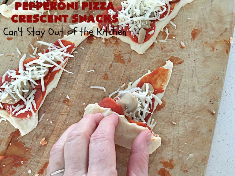 Pepperoni Pizza Crescent Snacks – Can't Stay Out of the Kitchen
