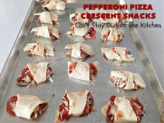 Pepperoni Pizza Crescent Snacks | Can't Stay Out of the Kitchen | fantastic 5-ingredient #GooseberryPatch #recipe is marvelous for #NewYearsEve, #NewYearsDay or #SuperBowl celebrations. This amazing #appetizer will knock your socks off! #pepperoni #pizza #mushrooms #MozzarellaCheese #PepperoniPizza #PepperoniPizzaCrescentSnacks Pepperoni Pizza Crescent Snacks | Can't Stay Out of the Kitchen | fantastic 5-ingredient #GooseberryPatch #recipe is marvelous for #NewYearsEve, #NewYearsDay or #SuperBowl celebrations. This amazing #appetizer will knock your socks off! #pepperoni #pizza #mushrooms #MozzarellaCheese #PepperoniPizza #PepperoniPizzaCrescentSnacks
