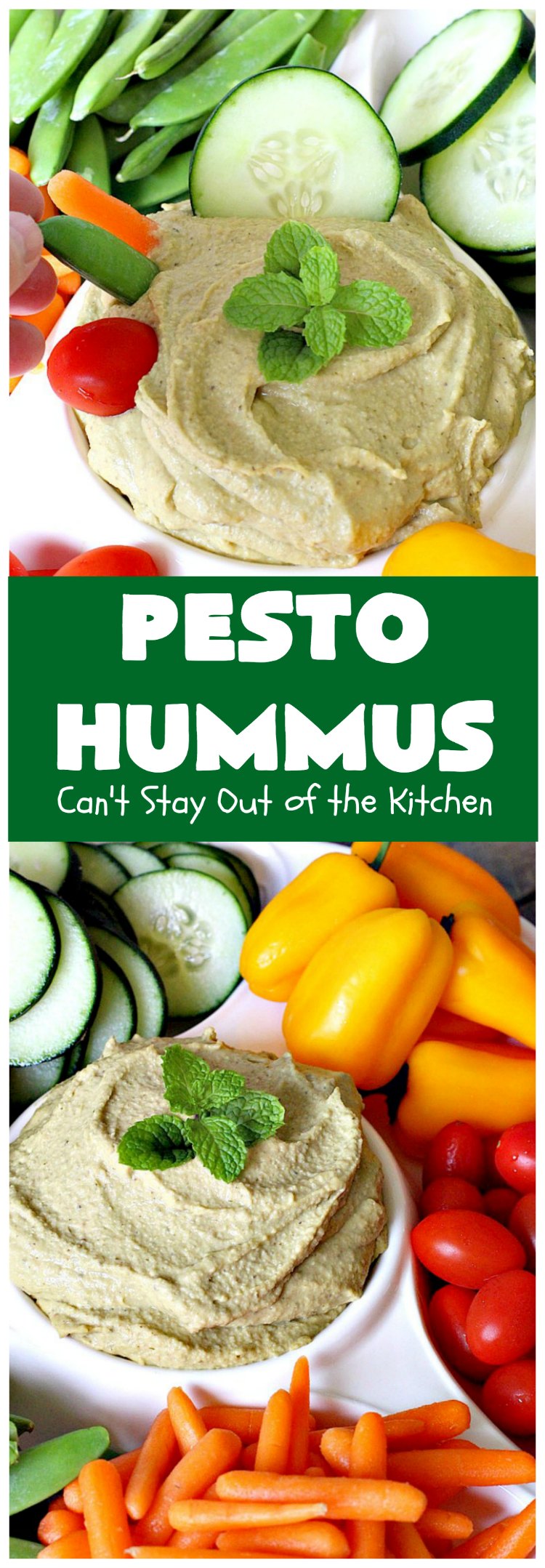 Pesto Hummus | Can't Stay Out of the Kitchen