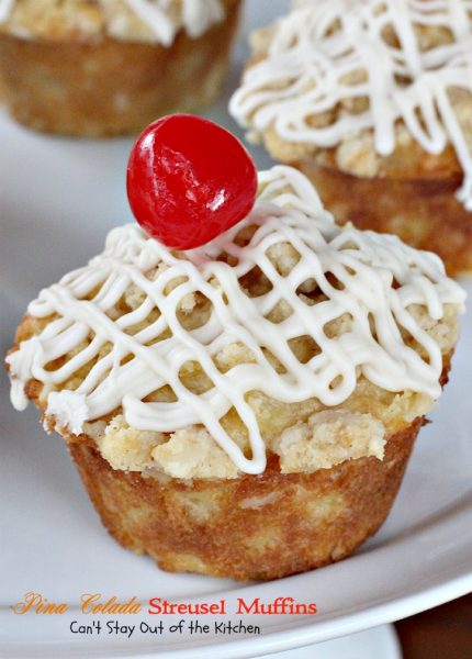 Pina Colada Streusel Muffins - Can't Stay Out of the Kitchen