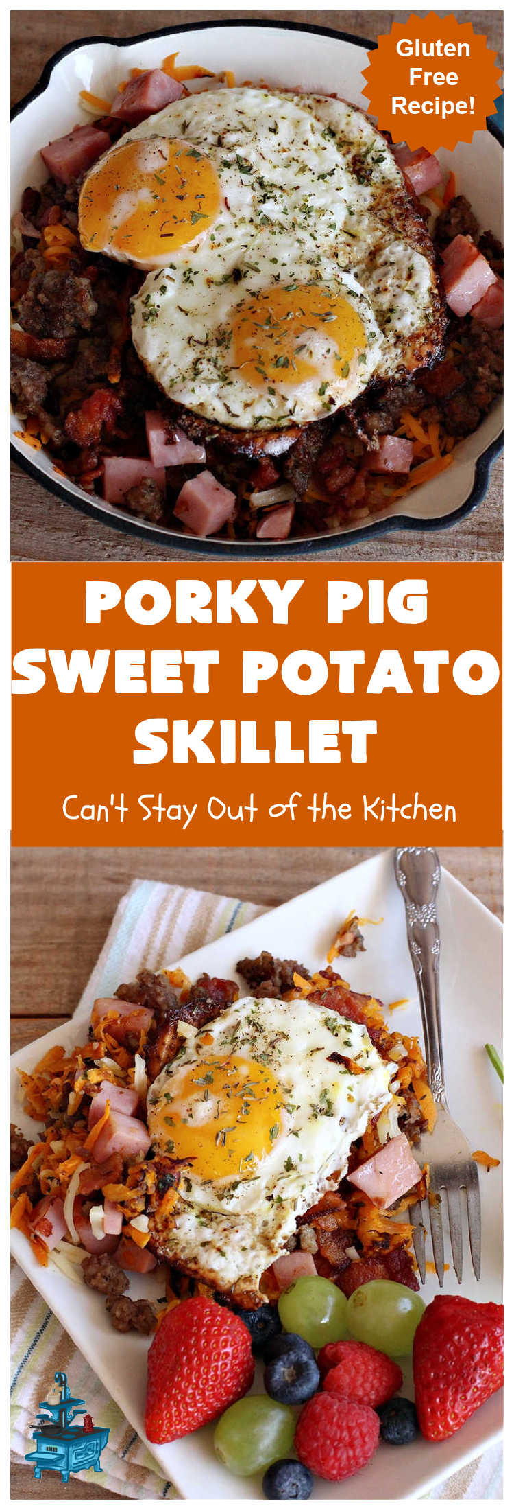 Porky Pig Sweet Potato Skillet | Can't Stay Out of the Kitchen