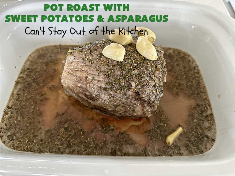 Pot Roast with Sweet Potatoes and Asparagus Can't Stay Out of the Kitchen