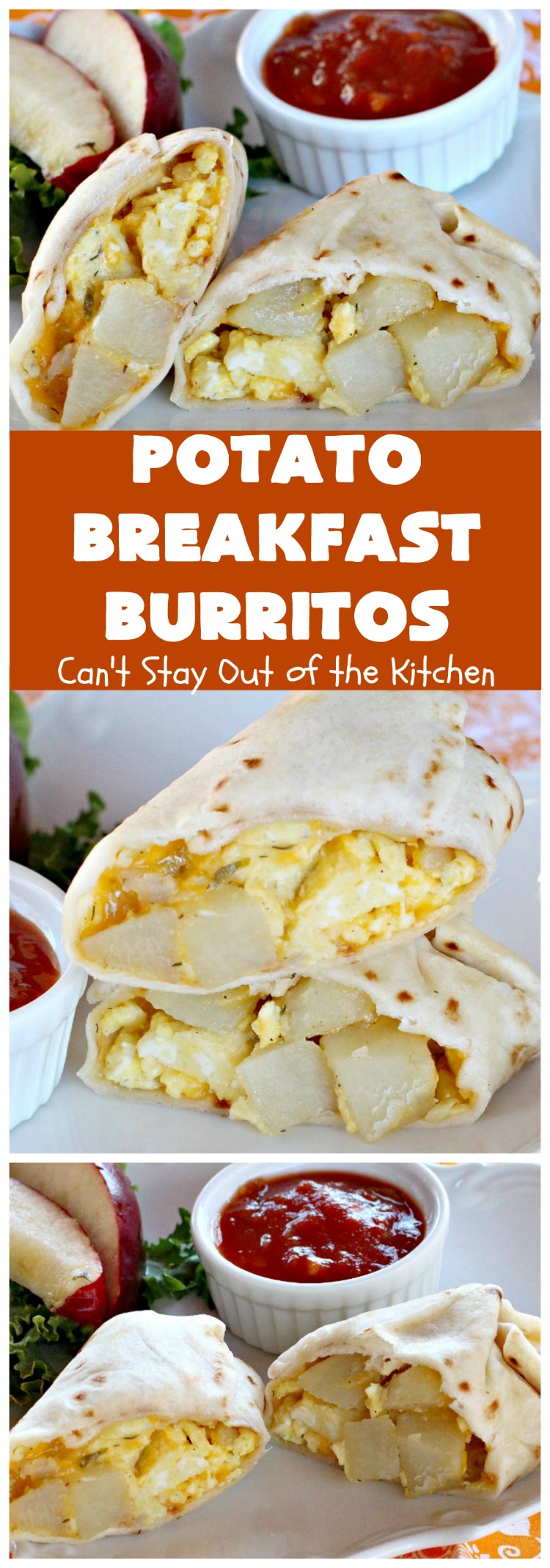Potato Breakfast Burritos | Can't Stay Out of the Kitchen