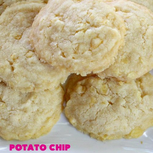 Potato Chip Cookies | Can't Stay Out of the Kitchen | these amazing 5-ingredient #cookies are divine! We make them every year at #Christmas time and everyone loves them. All are amazed that they have #PotatoChips in the batter! Mouthwatering & so delicious. #holiday #HolidayBaking #HolidayDessert #ChristmasCookieExchange #dessert #PotatoChipCookies