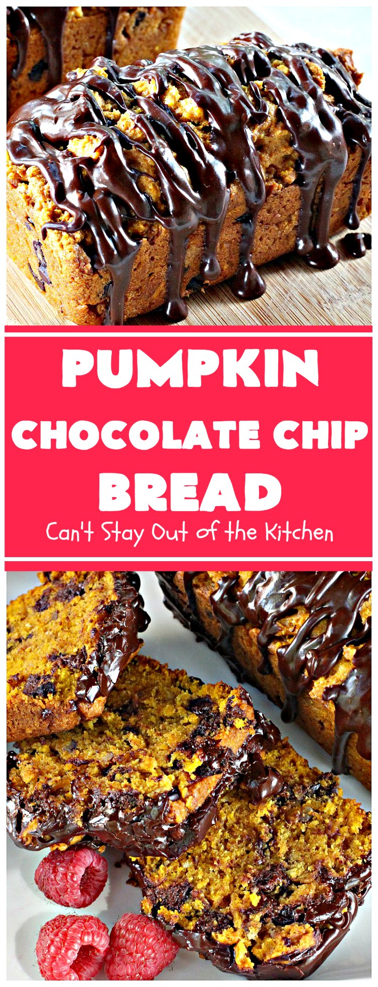 Pumpkin Chocolate Chip Bread | Can't Stay Out of the Kitchen