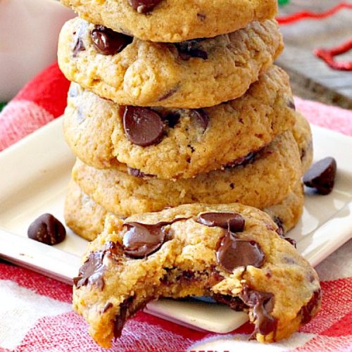 Pumpkin Chocolate Chip Cookies | Can't Stay Out of the Kitchen | these #pumpkin #cookies are utterly delightful. They're filled with #chocolate chips & delicately seasoned with #cinnamon & pumpkin pie spice. Terrific for #holiday baking. #dessert