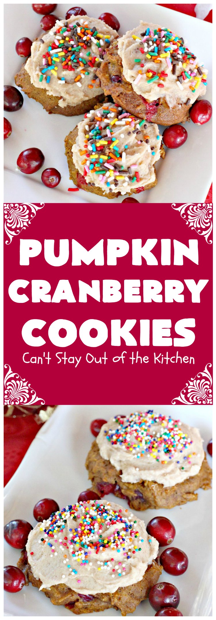 Pumpkin Cranberry Cookies | Can't Stay Out of the Kitchen
