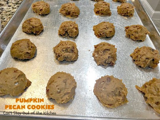 Pumpkin Pecan Cookies | Can't Stay Out of the Kitchen | these lovely #Pumpkin #cookies are filled with all kinds of #Christmas spices & #pecans. They're absolutely mouthwatering & irresistible for your #holiday #baking needs, #ChristmasCookieExhanges or #tailgating parties through the #NewYear. #dessert #PumpkinDessert #PumpkinPecanCookies