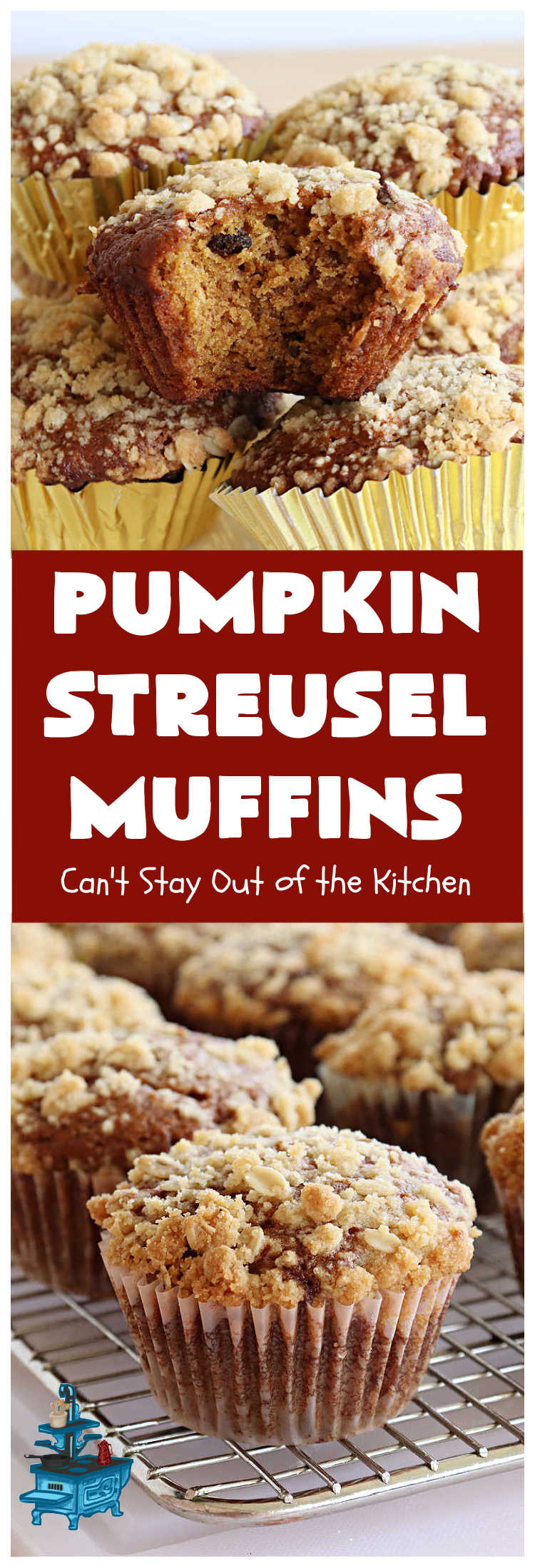 Pumpkin Streusel Muffins | Can't Stay Out of the Kitchen | these hearty #muffins just burst with scrumptious #pumpkin flavor. The #StreuselTopping puts them over-the-top. #PumpkinMuffins don't have to be made only in the fall! Enjoy these delicious treats any time of the year for weekend, company or a #holiday #breakfast. #PumpkinStreuselMuffins