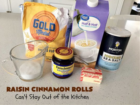 Raisin Cinnamon Rolls | Can't Stay Out of the Kitchen | this vintage #recipe is made easier by mixing and raising the dough in the #breadmaker! Our favorite version of #CinnamonRolls have a luscious #ButtercreamFrosting over top. These #SweetRolls are perfect for a company, #holiday or weekend #breakfast. Everyone will want seconds. Great the next day, too. #raisins #cinnamon #HolidayBreakfast #MothersDay #Easter #RaisinCinnamonRolls