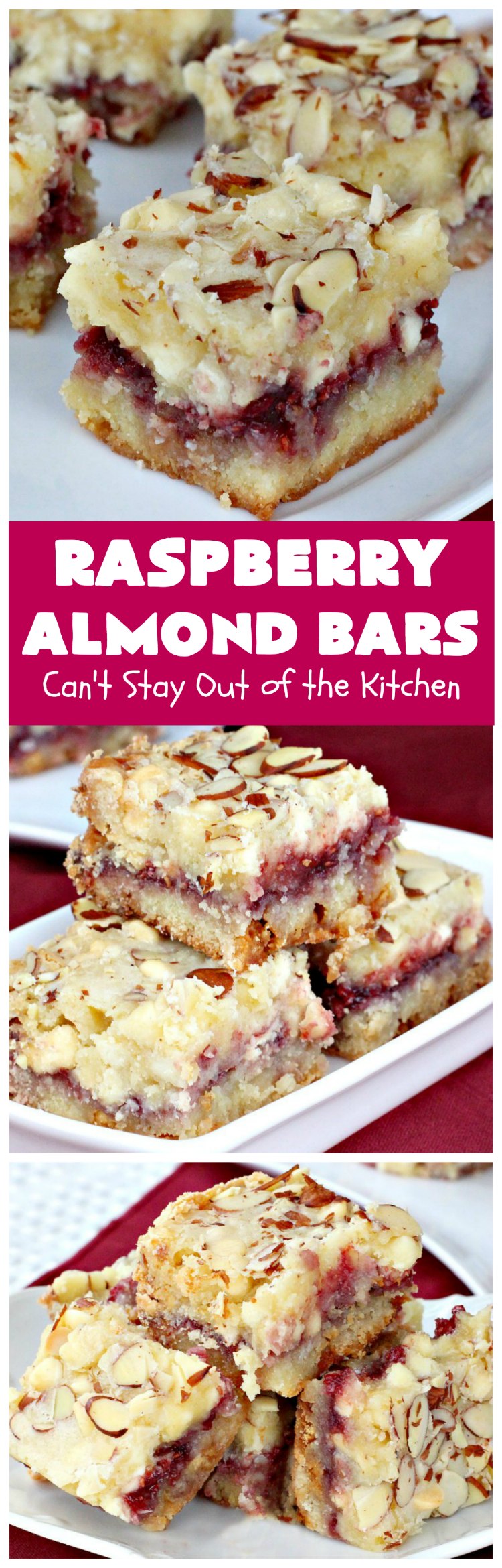 Raspberry Almond Bars | Can't Stay Out of the Kitchen