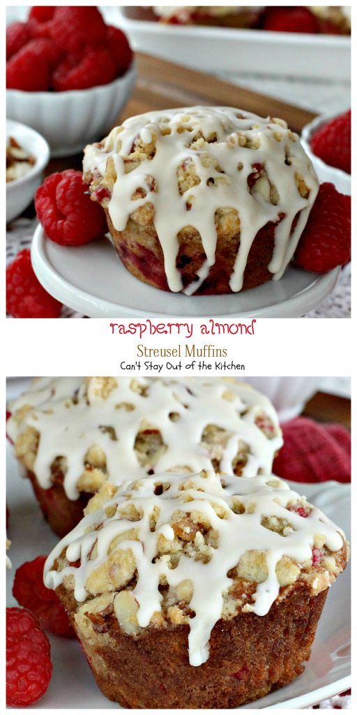 Raspberry Almond Streusel Muffins | Can't Stay Out of the Kitchen