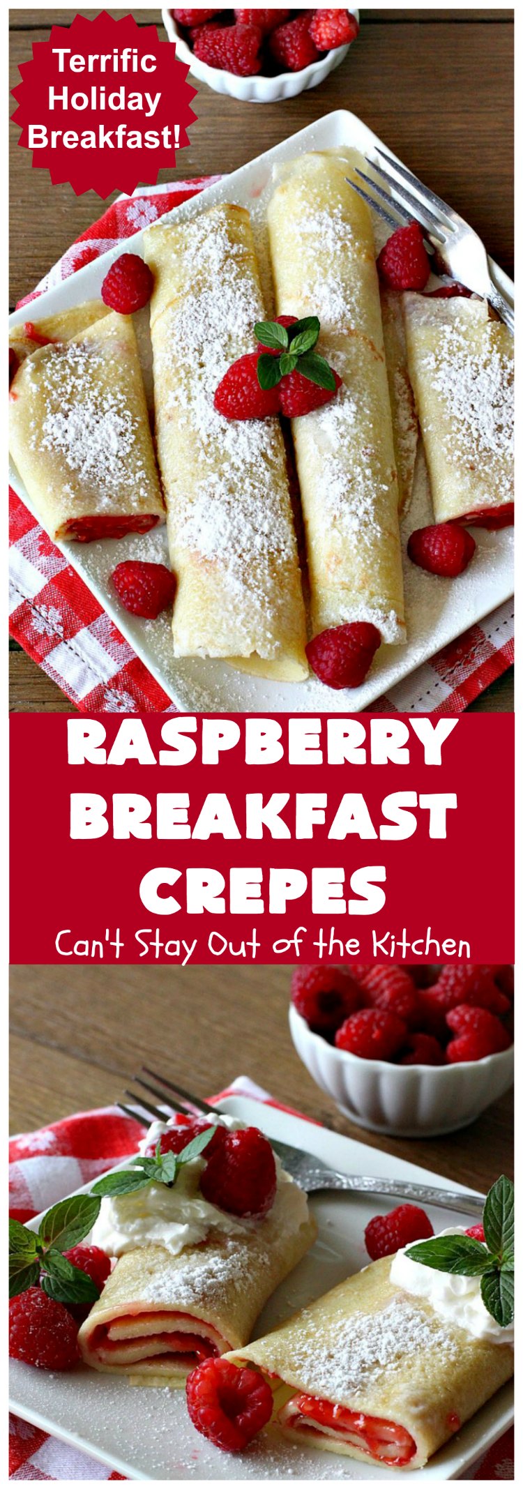 Raspberry Breakfast Crepes | Can't Stay Out of the Kitchen