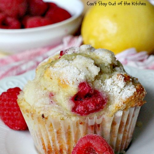 Raspberry Lemon Streusel Muffins | Can't Stay Out of the Kitchen