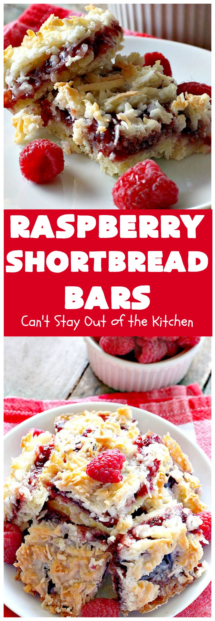 Raspberry Shortbread Bars | Can't Stay Out of the Kitchen