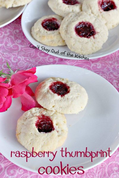Raspberry Thumbprint Cookies - Can't Stay Out of the Kitchen