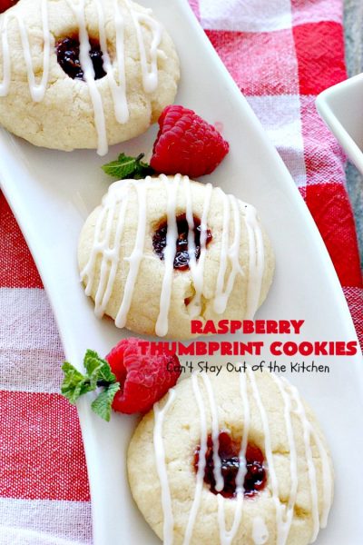 Raspberry Thumbprint Cookies – Can't Stay Out of the Kitchen