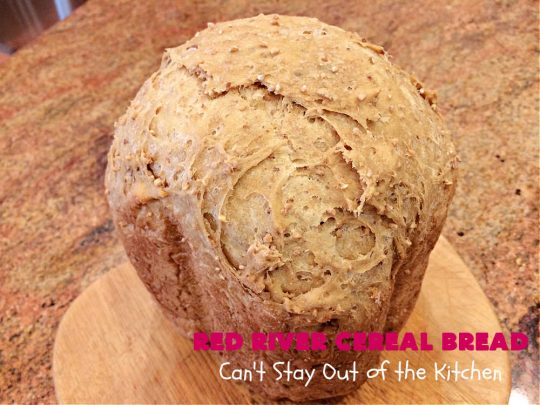 Red River Cereal Bread | Can't Stay Out of the Kitchen | This delicious homemade #bread is so easy since it's made in the #breadmaker! It uses #RedRiverCereal & #WholeWheatFlour along with #honey for a homey delicious taste that's incredibly good. If #HomemadeBread is your comfort food of choice, this one is fantastic. #BreadmakerBread #RedRiverCerealBread