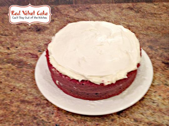 Red Velvet Cake | Can't Stay Out of the Kitchen | spectacular #cake with #creamcheese frosting. Great for #holiday #baking or #valentine'sday. #dessert #redvelvet