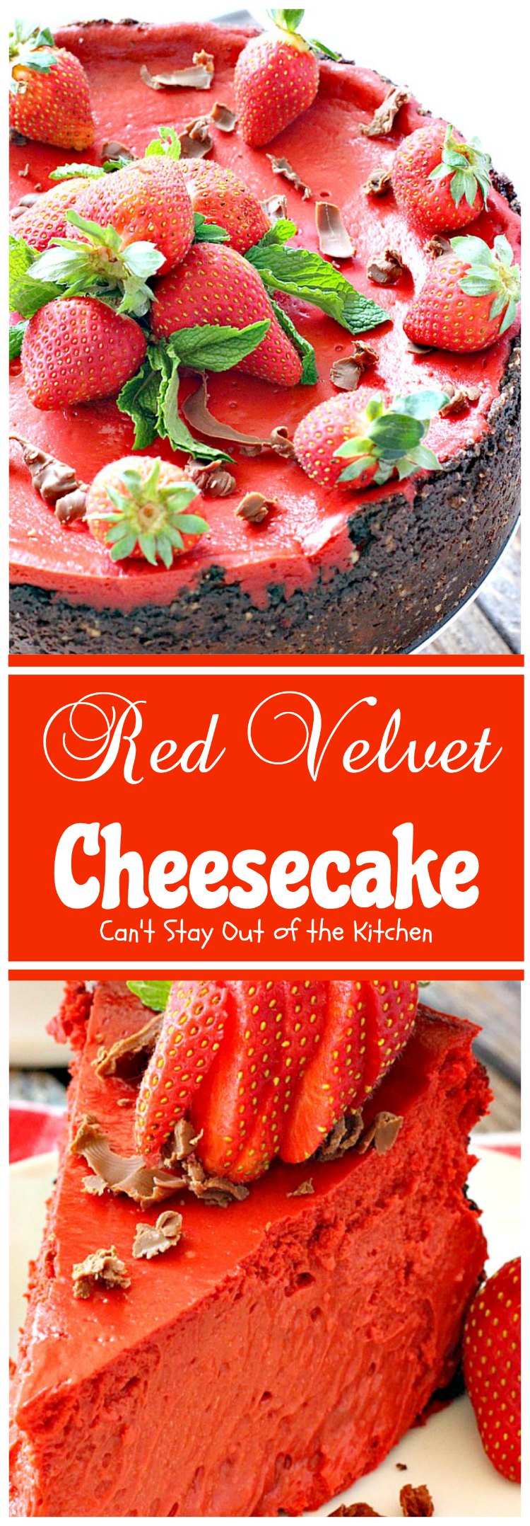 Red Velvet Cheesecake | Can't Stay Out of the Kitchen