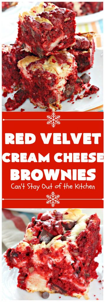 Red Velvet Cream Cheese Brownies | Can't Stay Out of the Kitchen