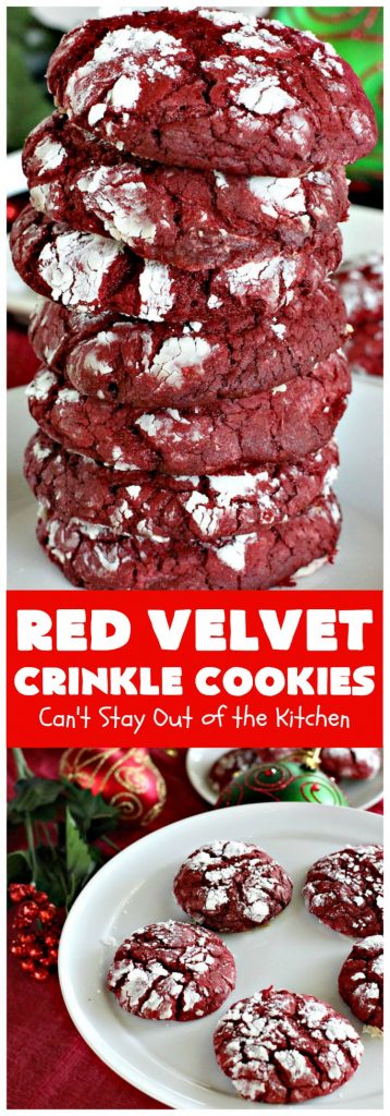 Red Velvet Crinkle Cookies | Can't Stay Out of the Kitchen