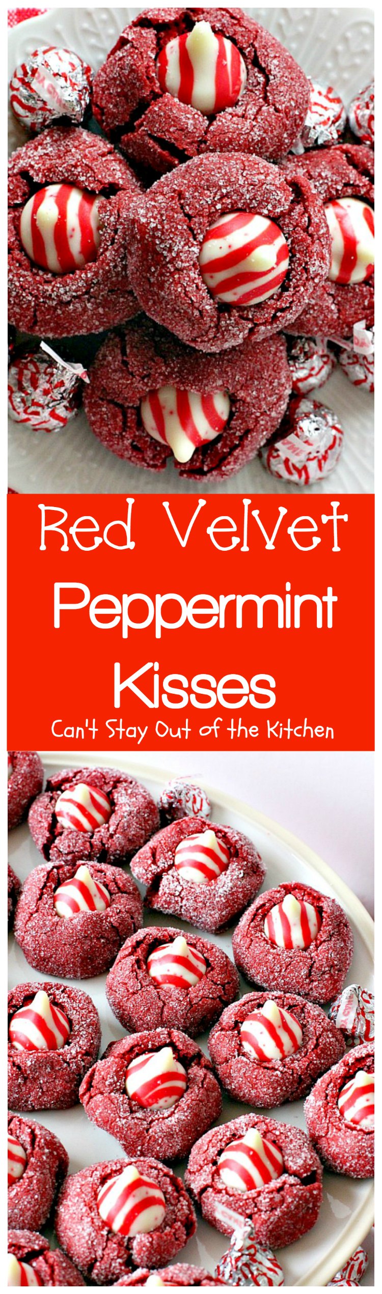 Red Velvet Peppermint Kisses | Can't Stay Out of the Kitchen