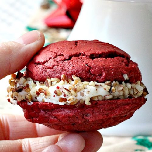 Red Velvet Sandwich Cookies | Can't Stay Out of the Kitchen