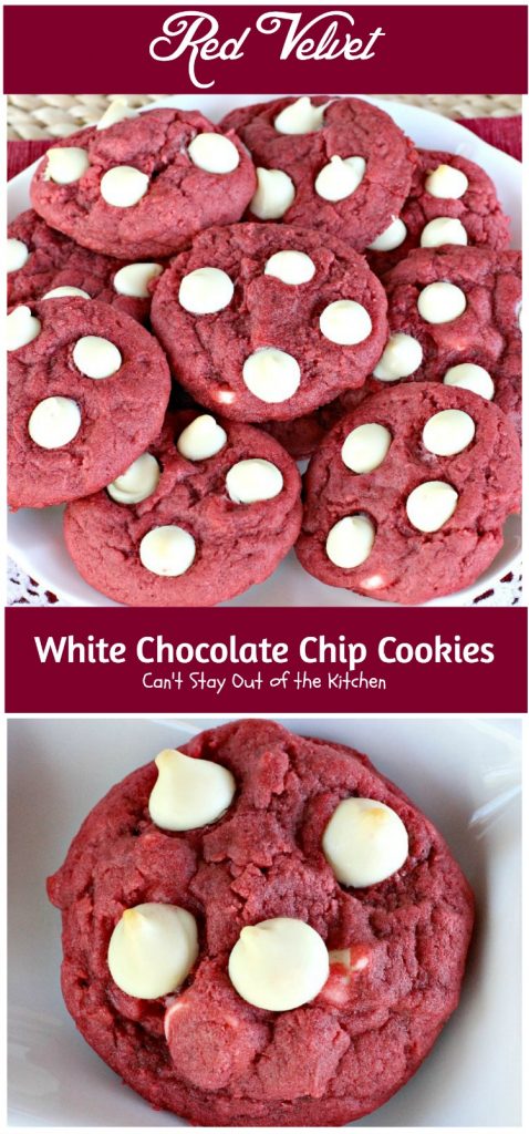 Red Velvet White Chocolate Chip Cookies | Can't Stay Out of the Kitchen