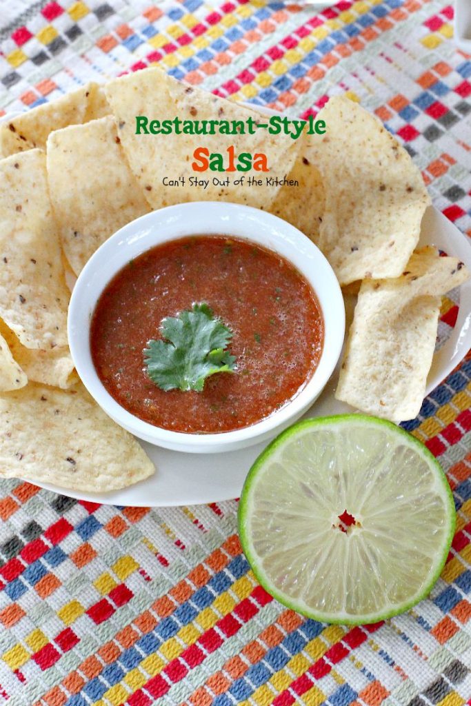 Pioneer Woman's Restaurant-Style Salsa | Can't Stay Out of the Kitchen | this awesome #salsa is fabulous for #tailgating parties. #Tex-Mex #appetizer