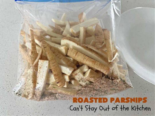 Roasted Parsnips | Can't Stay Out of the Kitchen | Roasting #parsnips is a great way to enjoy this #vegetable. Serve them with #RanchDressing, #BuffaloDip or ketchup. Excellent on any dinner menu or for #tailgating parties. Serve them just like you would #FrenchFries! These include #ParmesanCheese sprinkled over top. #RoastedParsnips #GlutenFree #healthy #LowCalorie