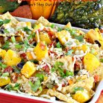 Roasted Pumpkin or Butternut Squash Nachos | Can't Stay Out of the Kitchen | these #nachos are beyond amazing! They use 2 layers of #tortilla chips, #blackbeans, roasted #pumpkin or #butternutsquash, #picodegallo & hot pepperjack #cheese. Perfect #tailgating #appetizer. #glutenfree #vegetarian