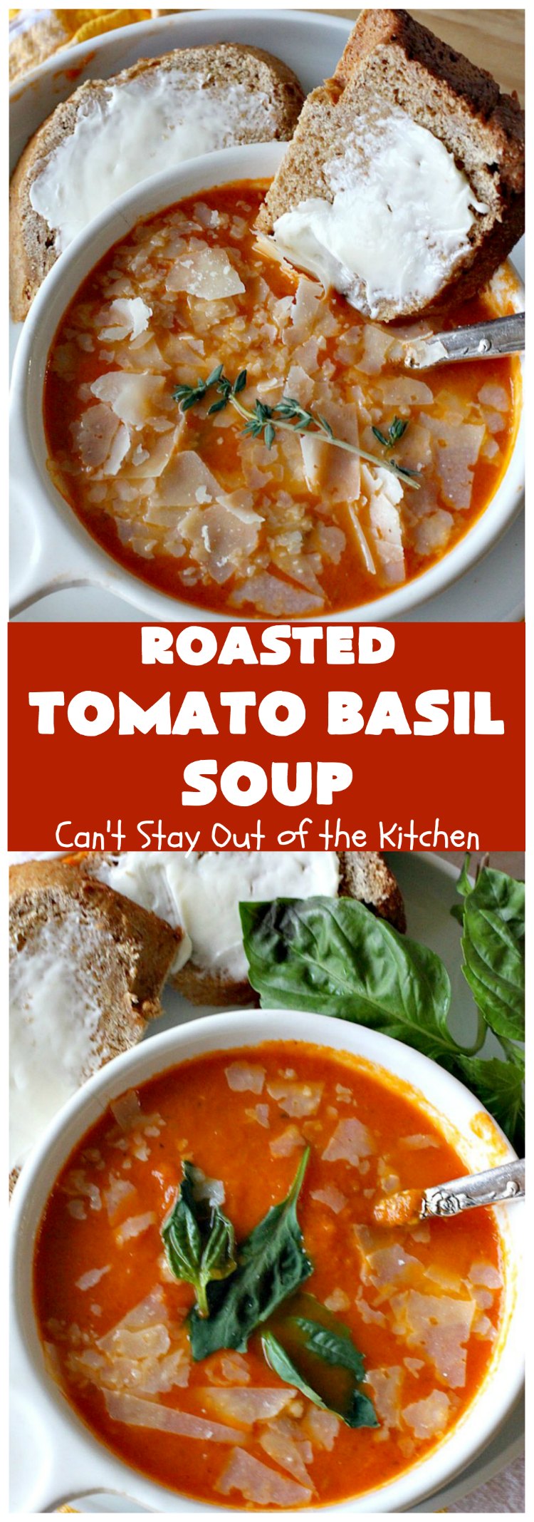 Roasted Tomato Basil Soup | Can't Stay Out of the Kitchen