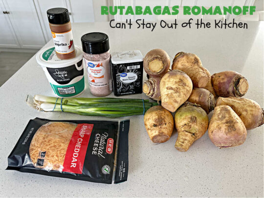 Rutabagas Romanoff | Can't Stay Out of the Kitchen | This delicious #casserole #SideDish is a fantastic way to enjoy #rutabagas. Great #vegetable for family, company or #holiday dinners. #GlutenFree #CheddarCheese #GreenOnions #RutabagasRomanoff