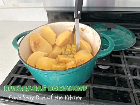 Rutabagas Romanoff | Can't Stay Out of the Kitchen | This delicious #casserole #SideDish is a fantastic way to enjoy #rutabagas. Great #vegetable for family, company or #holiday dinners. #GlutenFree #CheddarCheese #GreenOnions #RutabagasRomanoff