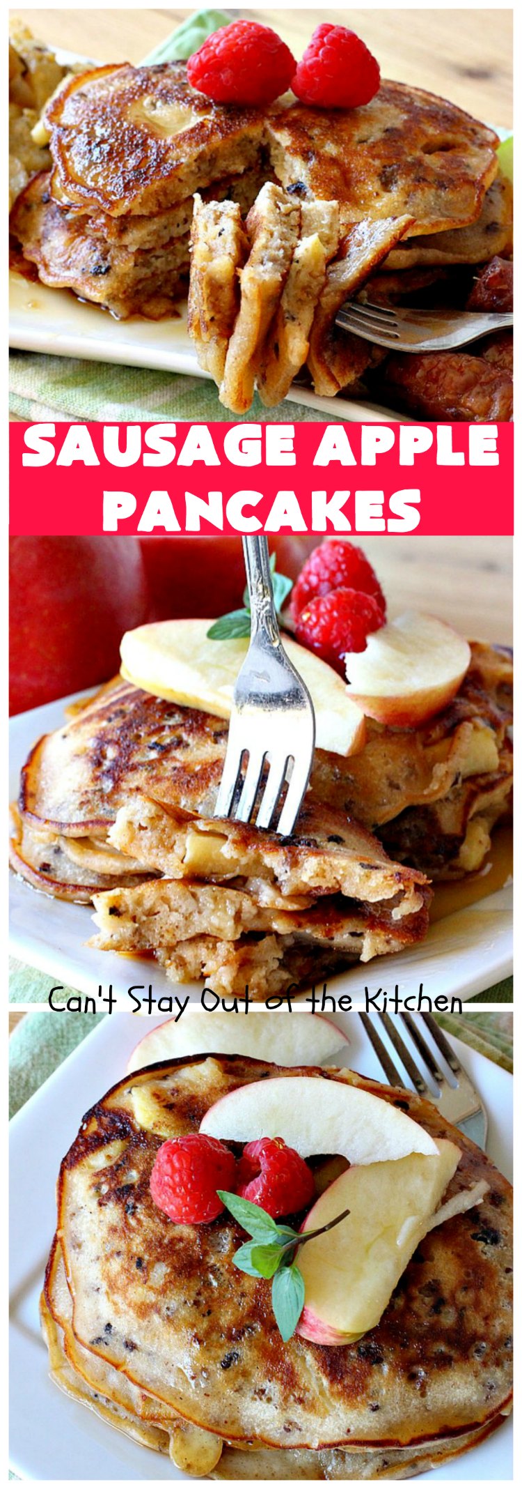 Sausage Apple Pancakes | Can't Stay Out of the Kitchen
