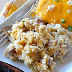 Sausage Cheese Grits Casserole | Can't Stay Out of the Kitchen | this amazing #Grits #casserole is amped up in flavor with the additions of #sausage & #CheddarCheese. Because it can be prepared a day in advance, it's an easy & delicious #breakfast dish for #holiday fare like #MothersDay or #FathersDay. #Southern #Pork #SausageGrits #CheeseGrits #SausageCheeseGritsCasserole #GlutenFree #GlutenFreeBreakfast #HolidayBreakfast #MothersDayBreakast #FathersDayBreakfast #GlutenFreeCheeseGrits