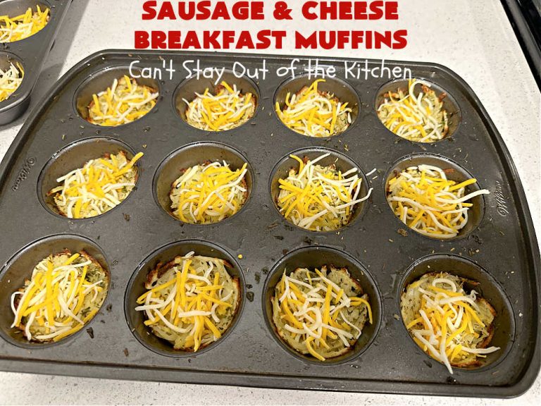 Sausage and Cheese Breakfast Muffins – Can't Stay Out of the Kitchen