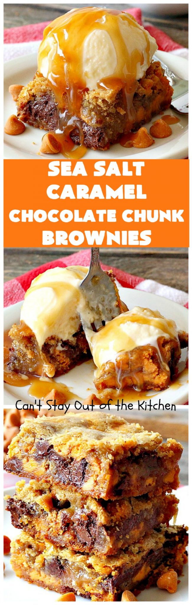 Sea Salt Caramel Chocolate Chunk Brownies Can't Stay Out of the Kitchen