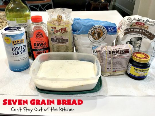 Seven Grain Bread | Can't Stay Out of the Kitchen | this delicious home-baked #bread is perfect for either #breakfast or dinner. It's also incredibly easy since it's made in the #breadmaker. This #recipe uses #VitalWheatGluten so it's light and fluffy. #SevenGrainCereal #SevenGrainBread